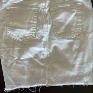 AG Rough Hem White Denim Miniskirt